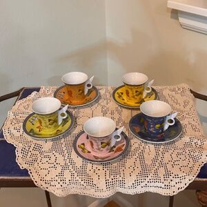Butterfly Collection - a Demitasse Set for Five by Casati Fine Porcelain